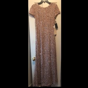 Adrianna Papell scoop back sequin gown